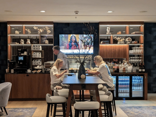 Executive Lounge in het Hilton Hotel in Düsseldorf, Duitsland