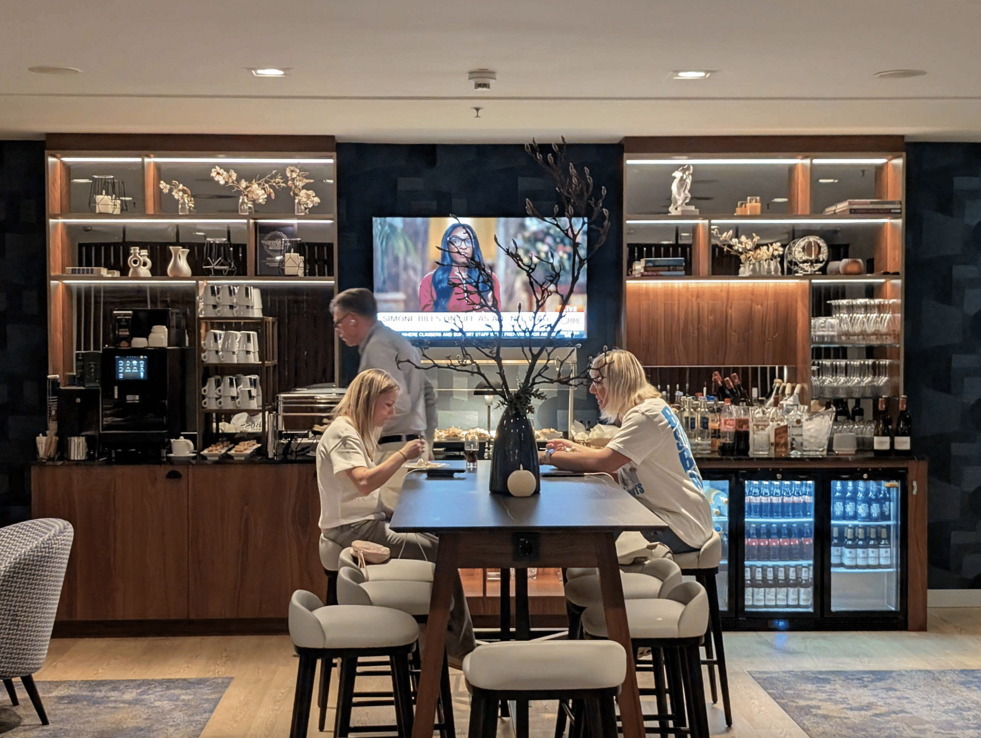 Executive Lounge in het Hilton Hotel in Düsseldorf, Duitsland